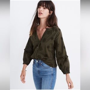 Madewell Embroidered Bubble-Sleeve Shirt